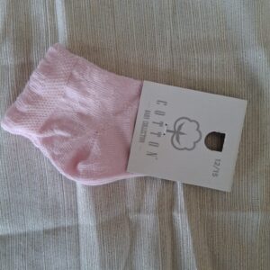 Enkelsok Roze Ruchesrandje van Cotton Socks